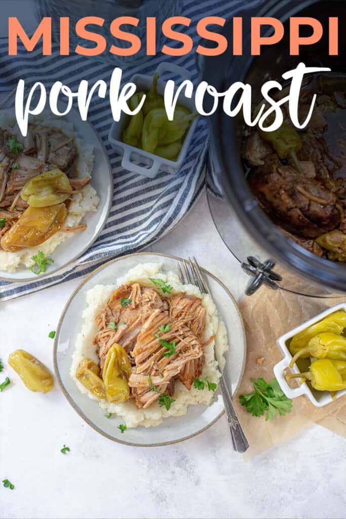 pork roast on plates.