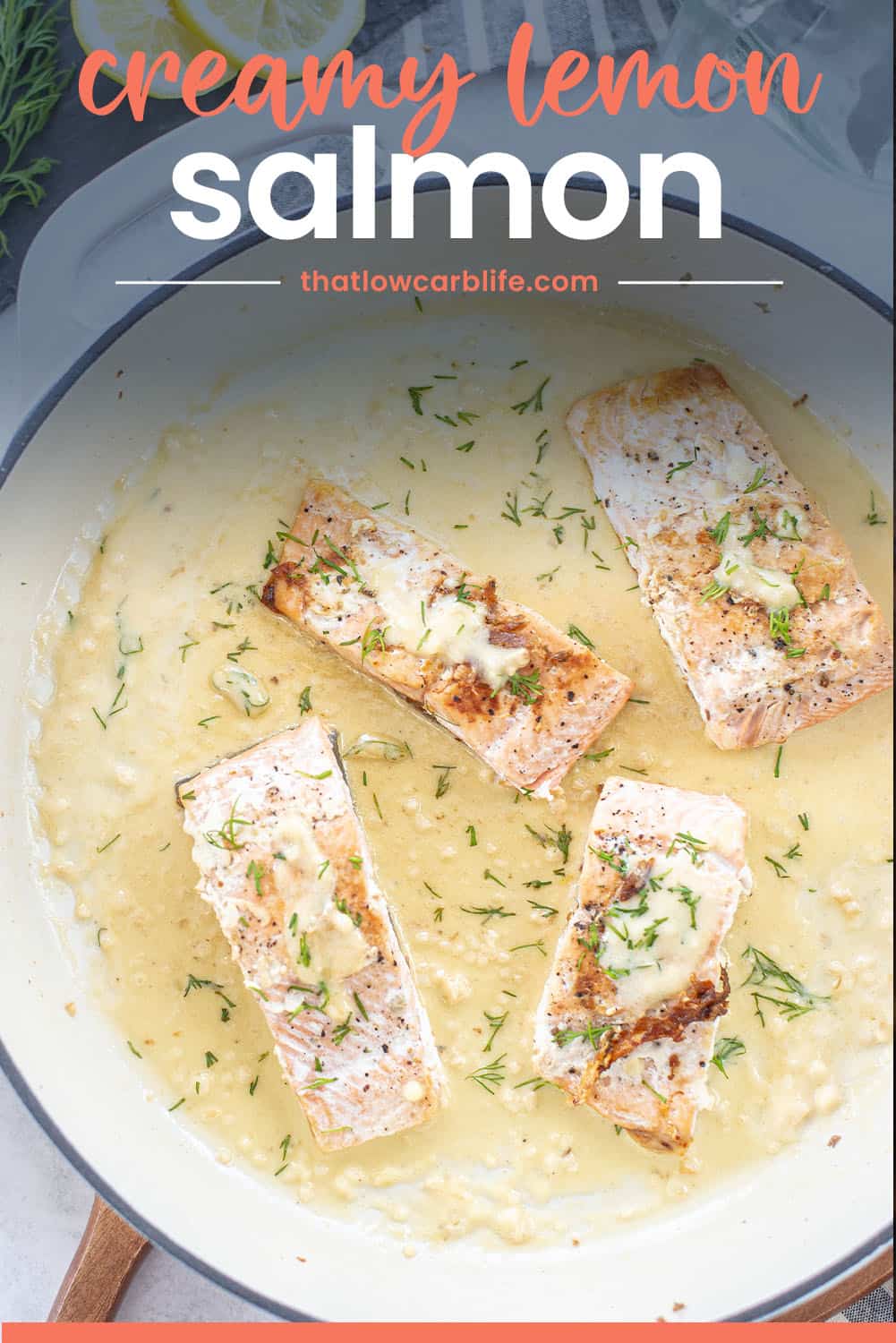 Creamy Lemon Garlic Salmon | That Low Carb Life