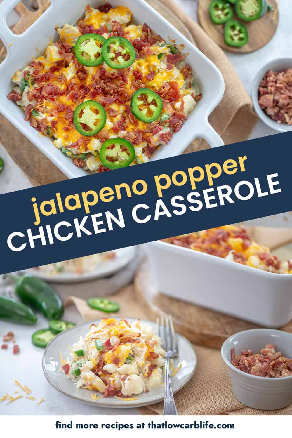 Keto Jalapeno Popper Chicken Casserole | That Low Carb Life