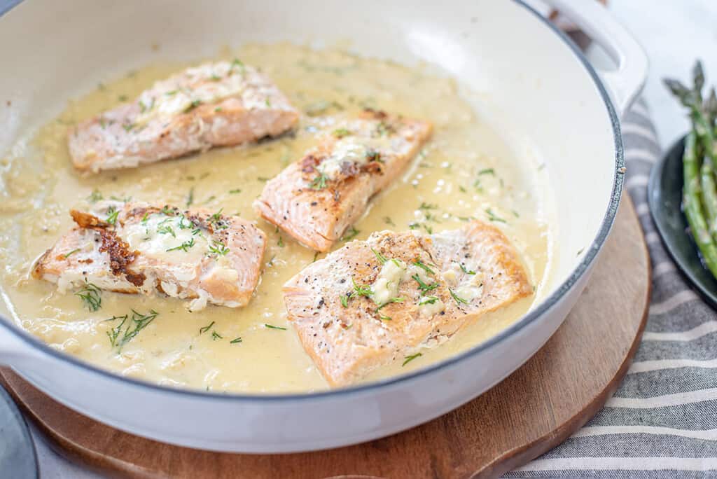 Creamy Lemon Garlic Salmon | That Low Carb Life