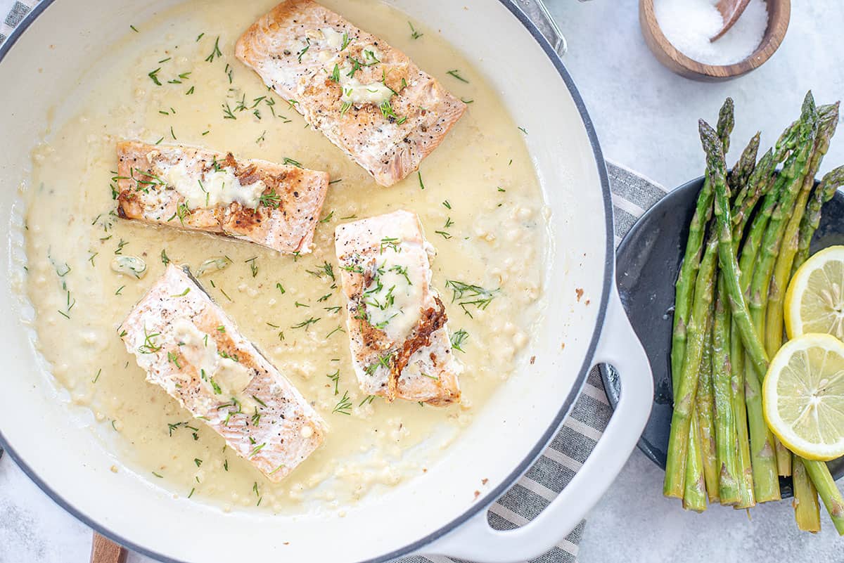 Creamy Lemon Garlic Salmon | That Low Carb Life