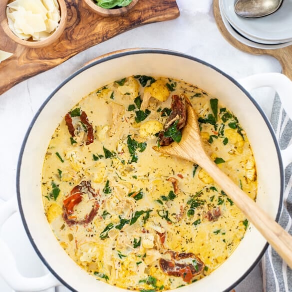Creamy Tuscan Chicken Soup Recipe | That Low Carb Life