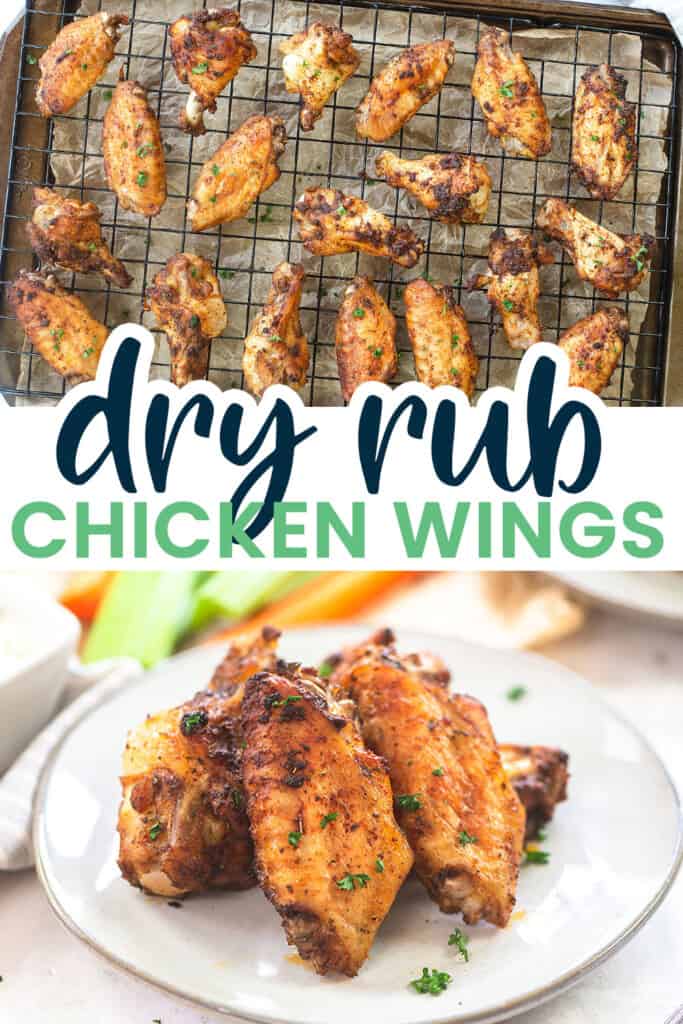 dry rub wings photo collage.