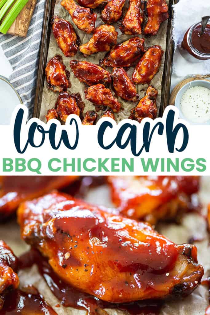 Collage of BBQ baked wings images.