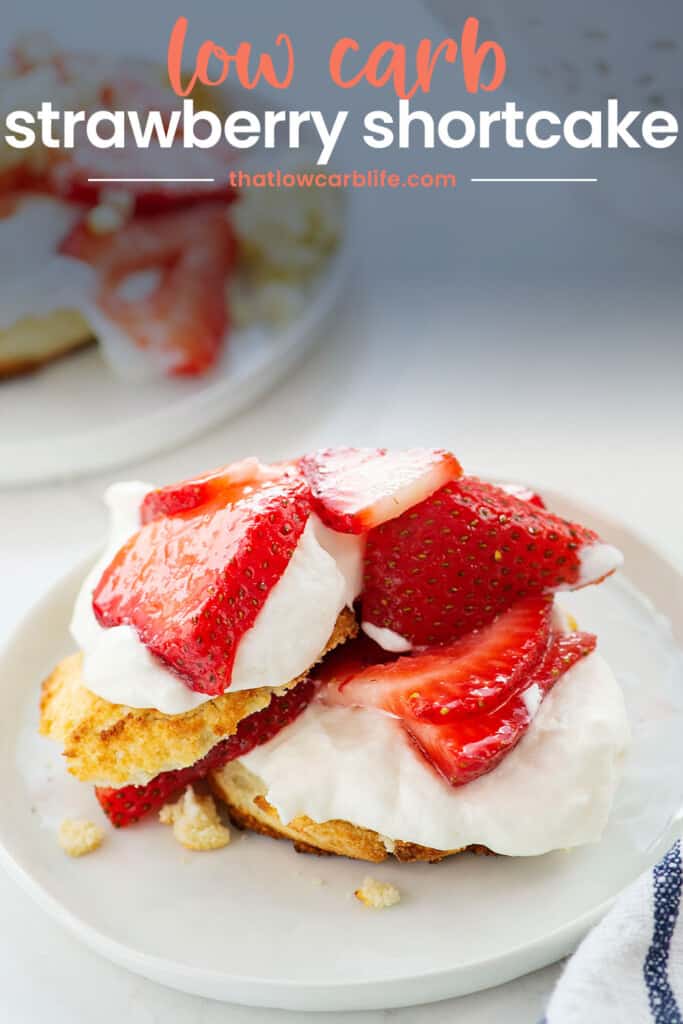 gluten free strawberry shortcake on small plate.