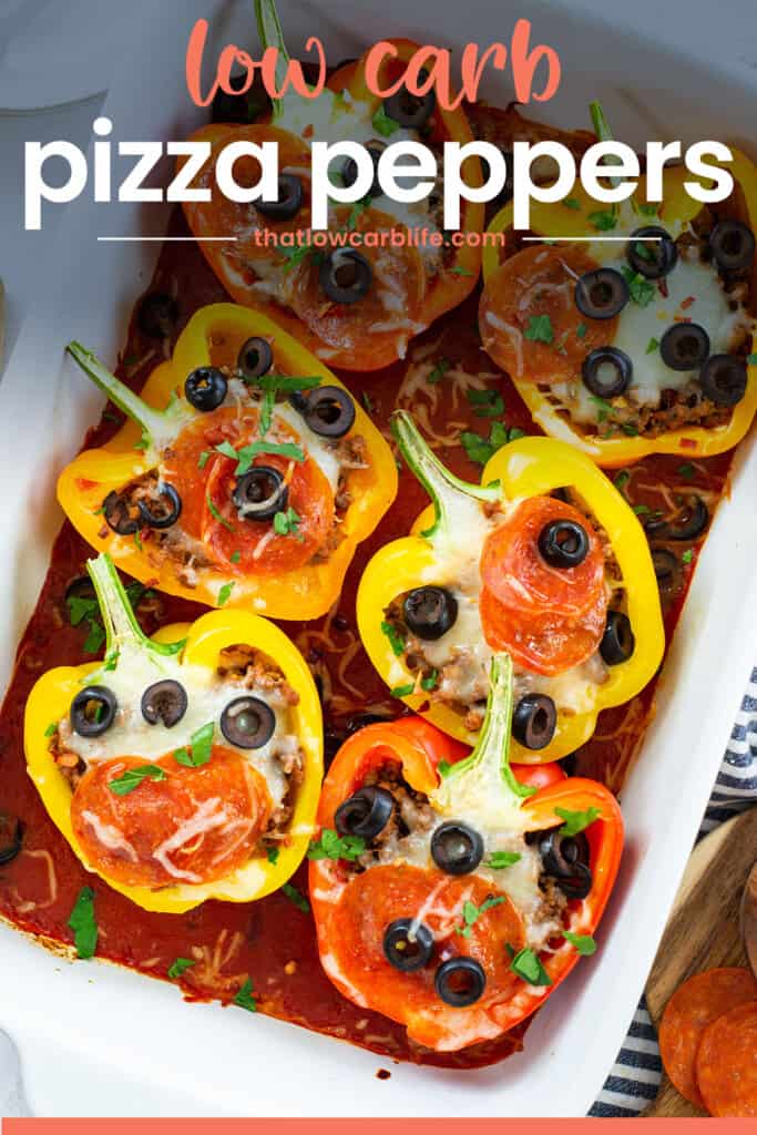 stuffed pepper with text for Pinterest.