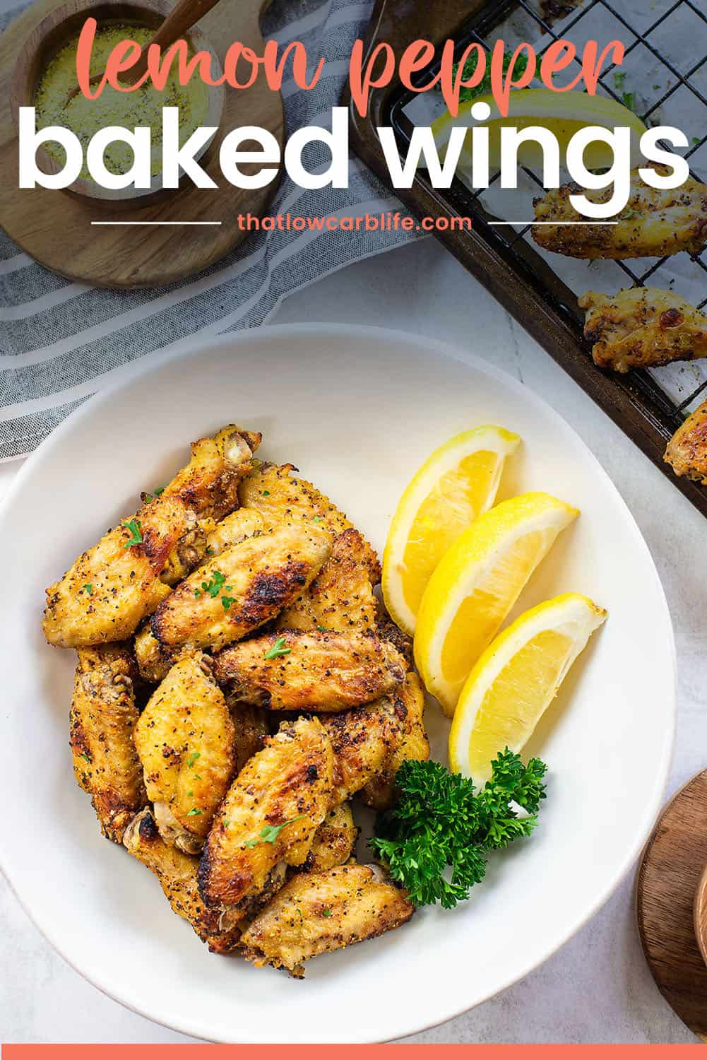 Baked Lemon Pepper Wings - That Low Carb Life