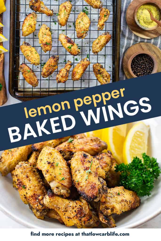 collage of lemon pepper wings images.