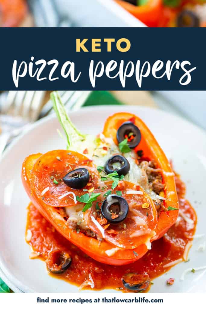 keto pizza pepper on white plate.