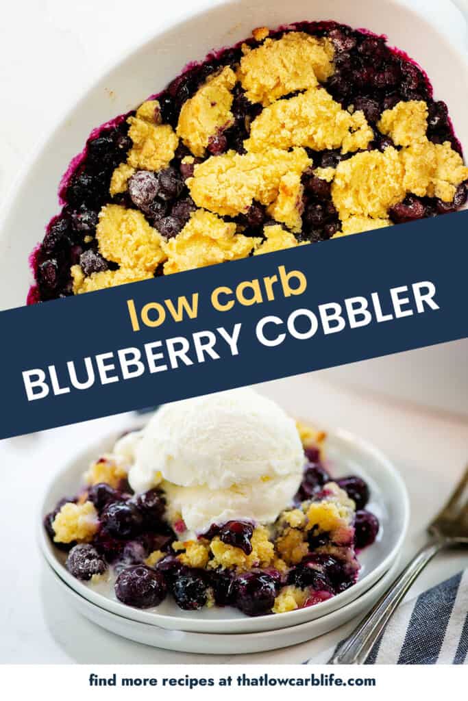 collage of blueberry cobbler images.