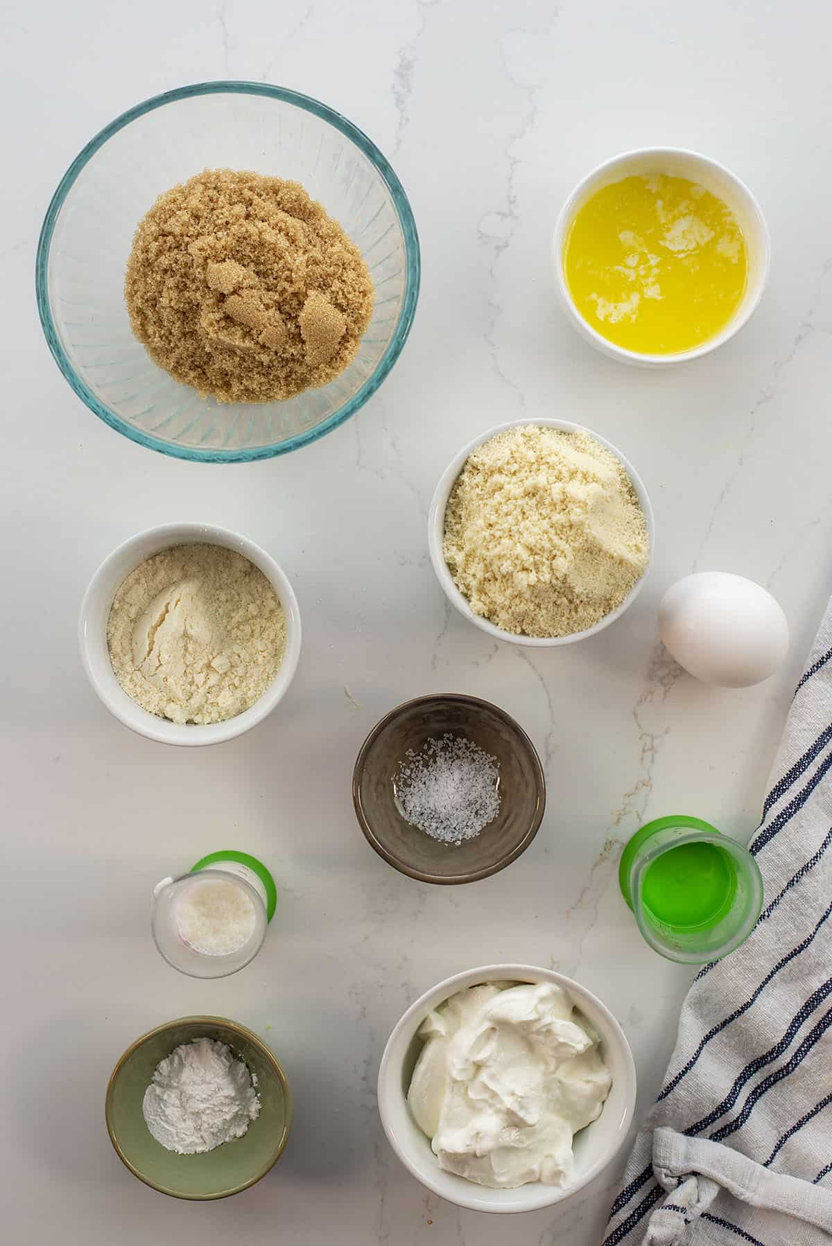 ingredients for keto blueberry cobbler topping.