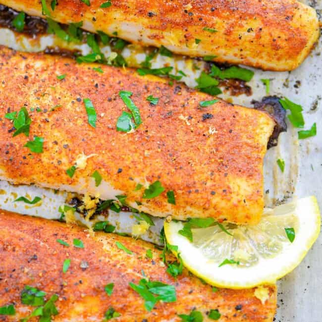 Baked Lemon Pepper Salmon and Broccoli | That Low Carb Life