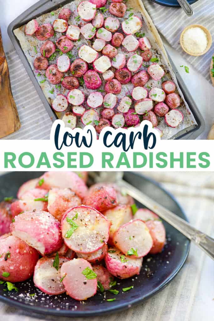 collage of cooked radishes images.