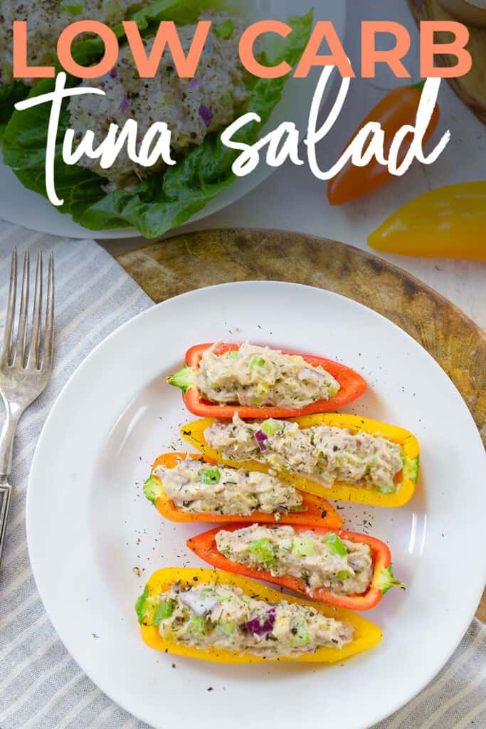 tuna salad stuffed in mini sweet peppers.