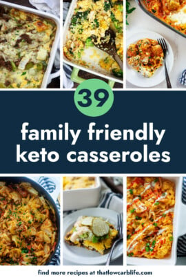 collage of keto casserole recipes.