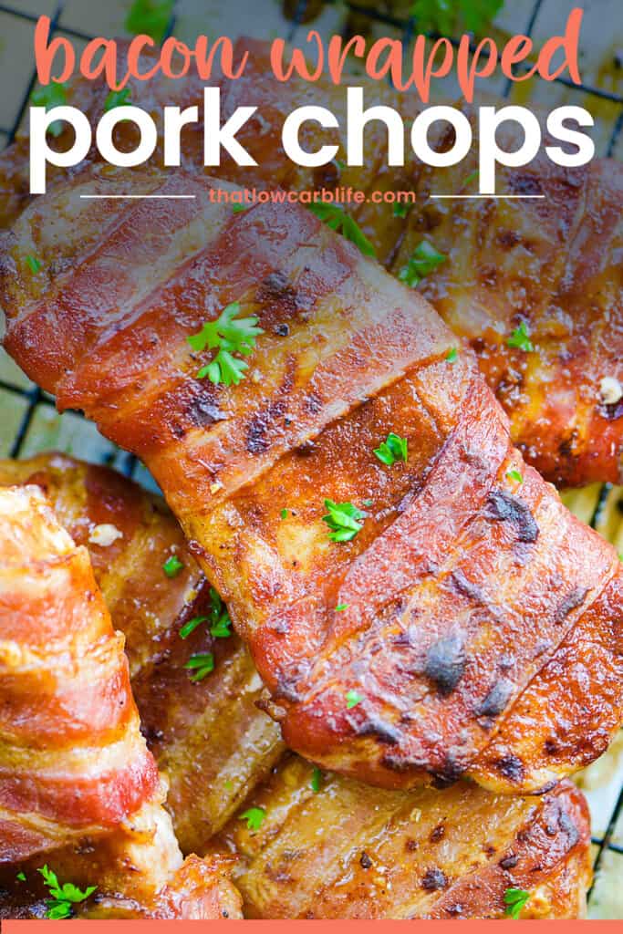 Pork chops piled together on pan.