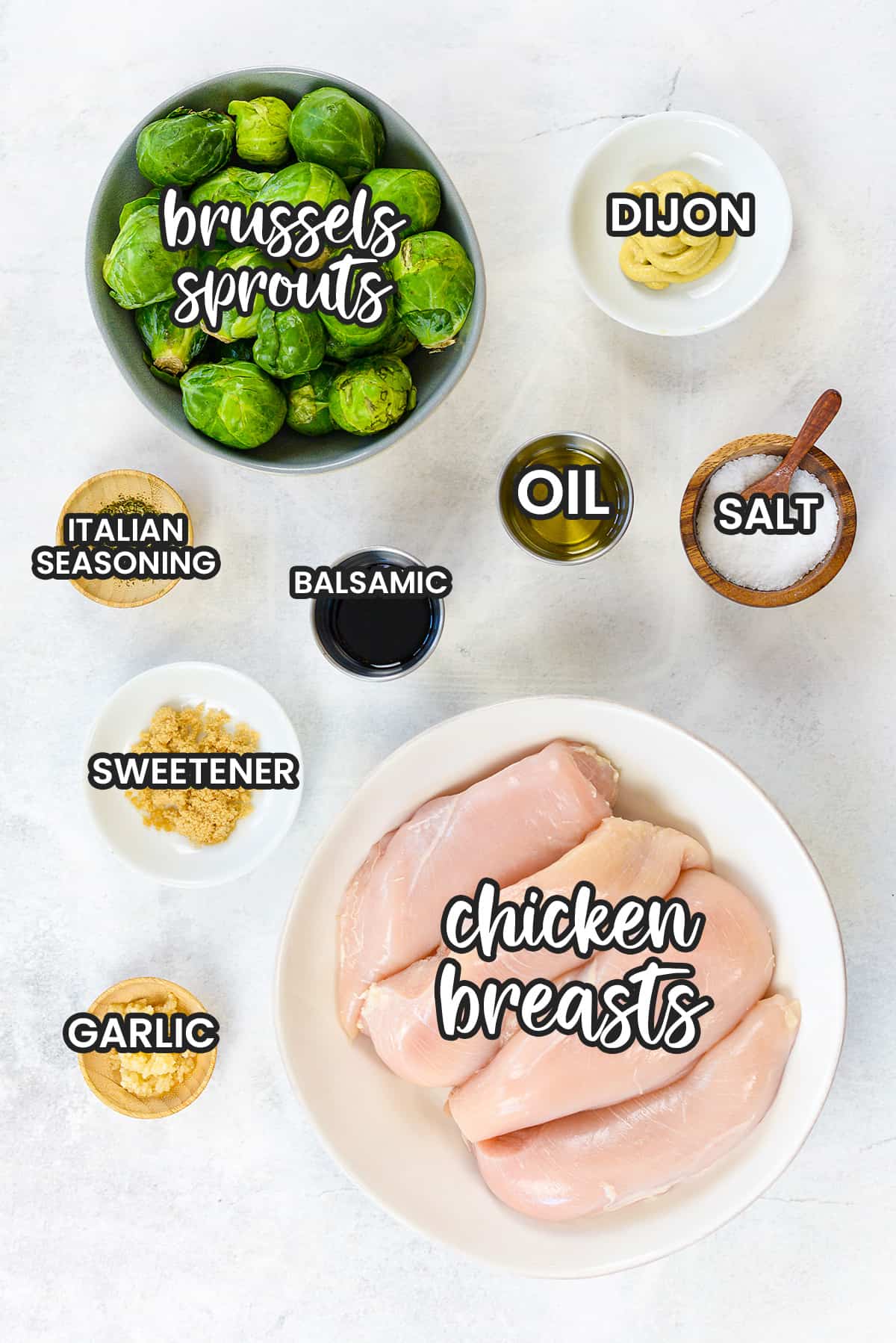 Ingredients for sheet pan chicken recipe.