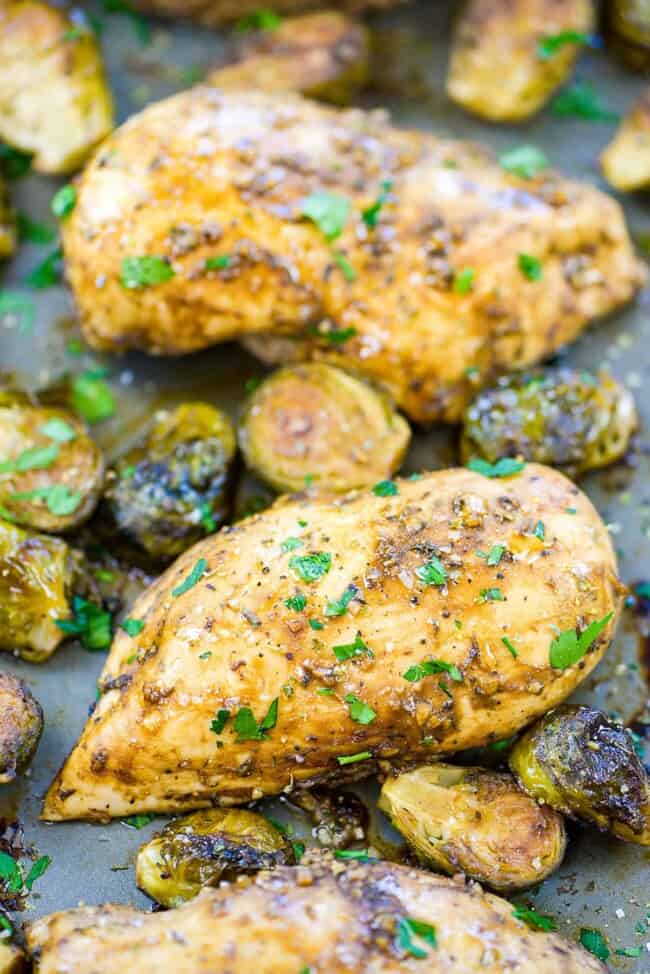 Sheet Pan Chicken and Brussels Sprouts | That Low Carb Life