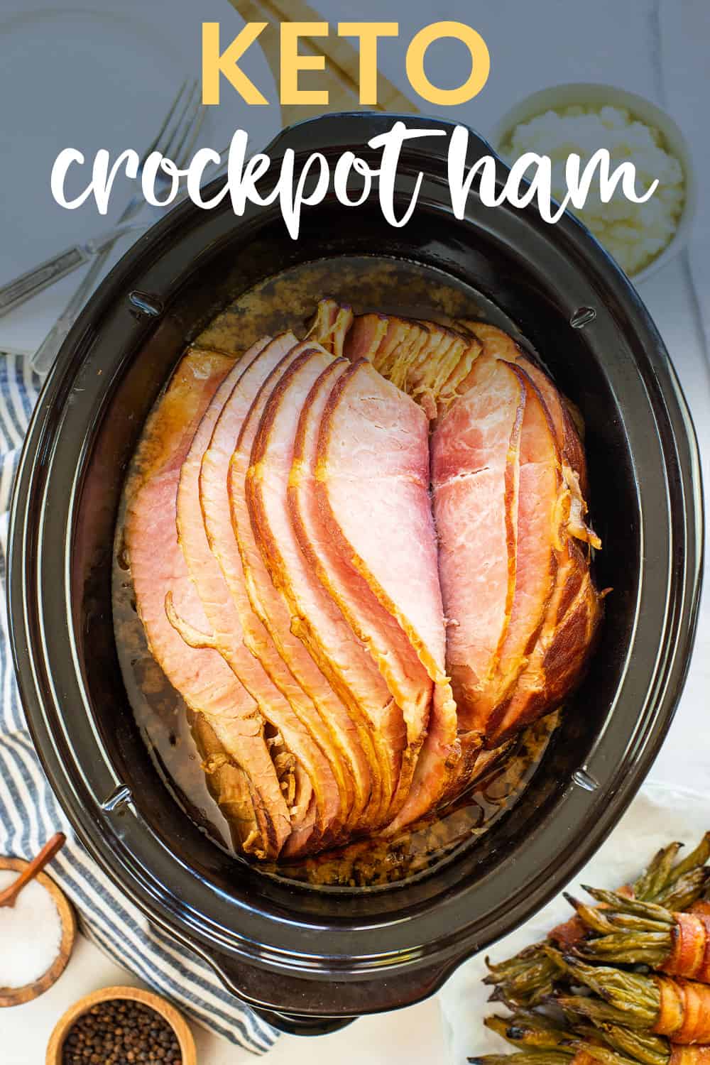 Crockpot full of ham.