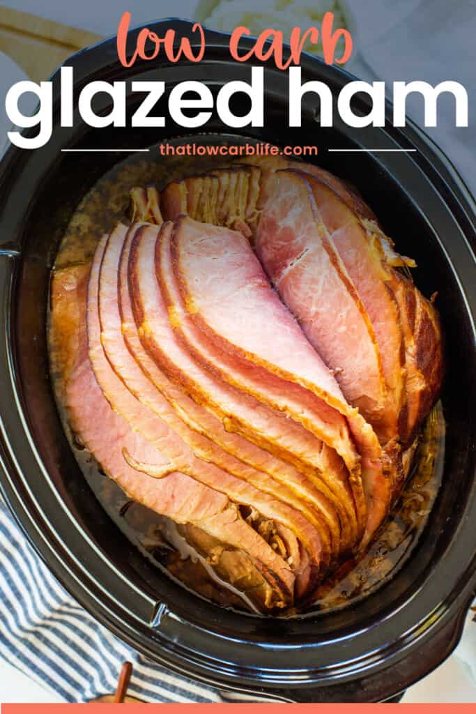 Glazed ham in crockpot.
