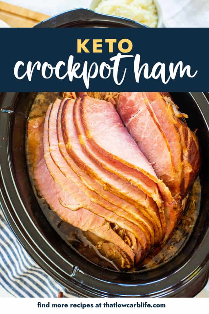 Spiral sliced ham in crockpot.