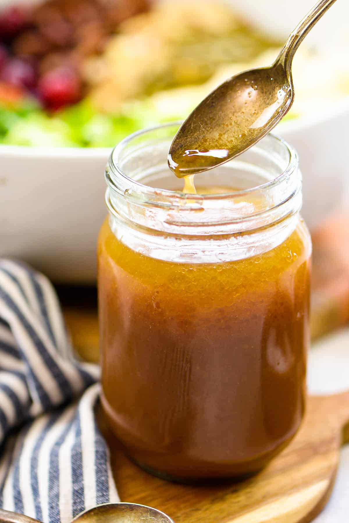 Maple Dijon Dressing in mason jar.