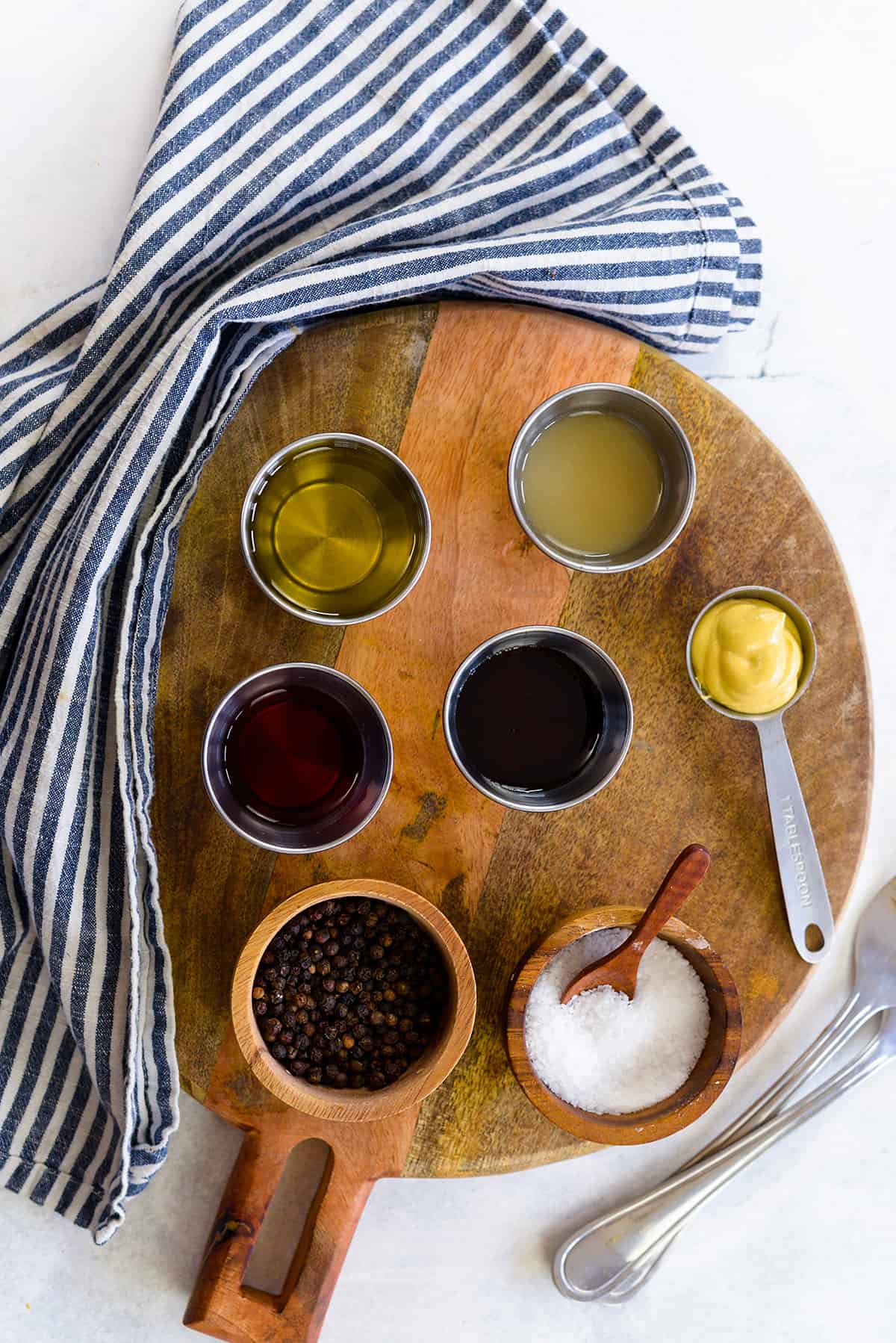 Ingredients for maple dijon dressing.