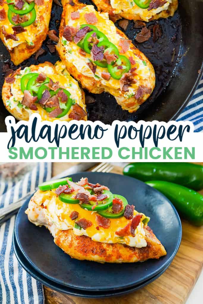 Collage of jalapeno popper chicken images.