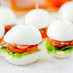 BLt sandwiches made from boiled eggs.