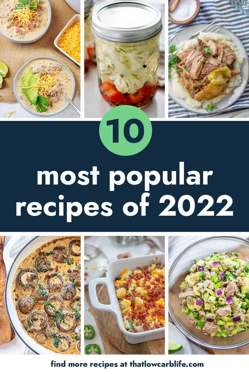 Collage of the most popular recipes of 2022.