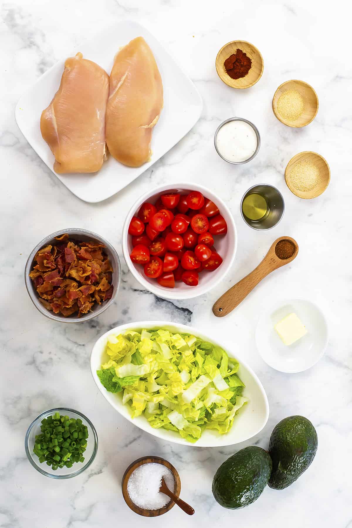 Ingredients for BLT salad recipe.