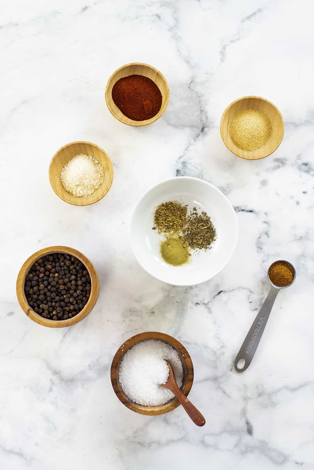 Ingredients for blackening seasoning.