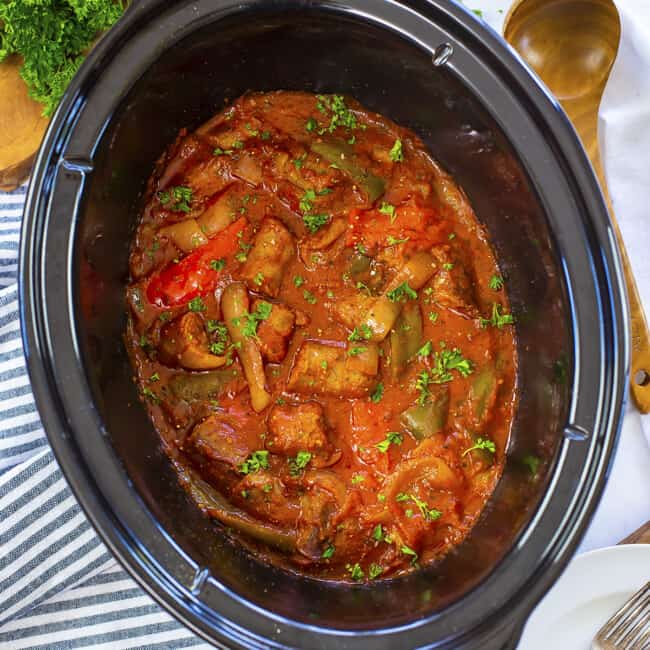 Crockpot Sausage and Peppers That Low Carb Life