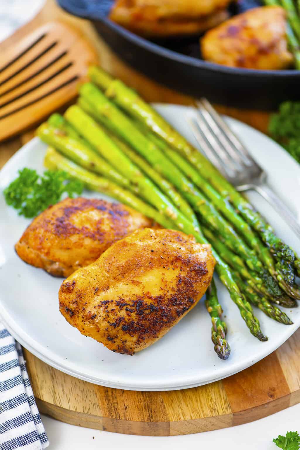 One Pan Garlic Butter Chicken & Asparagus | That Low Carb Life