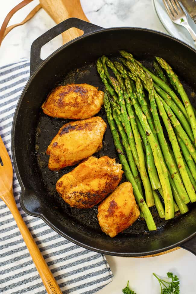 One Pan Garlic Butter Chicken & Asparagus That Low Carb Life