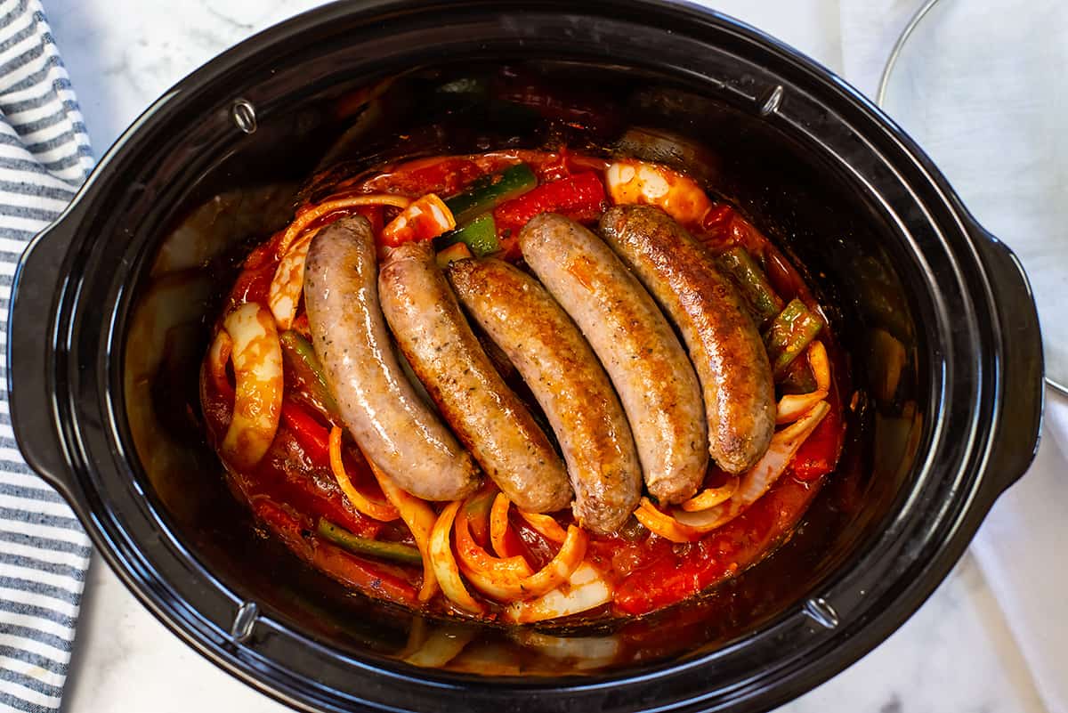 Crockpot Sausage and Peppers That Low Carb Life