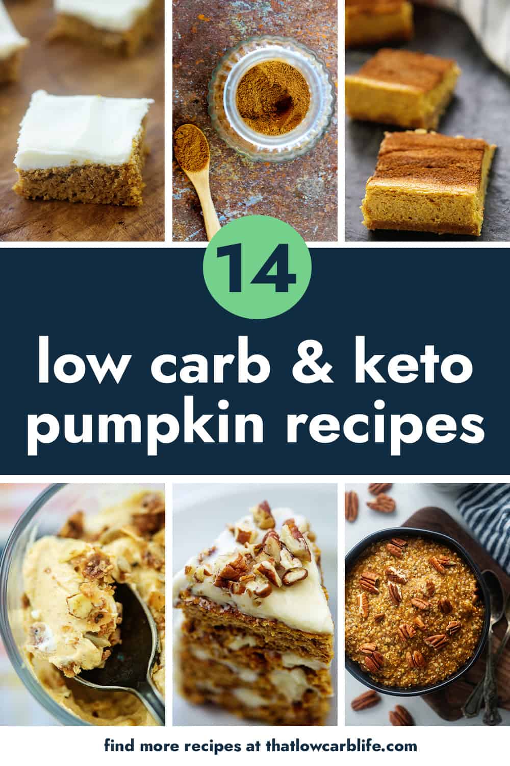 Collage of keto pumpkin recipes images.