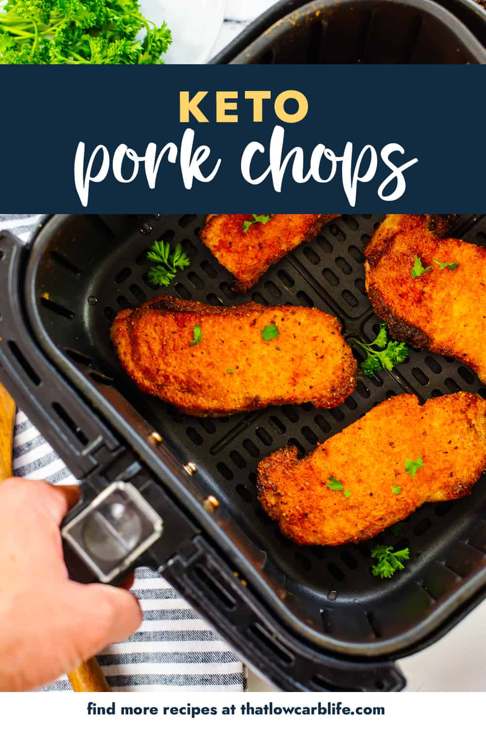 Keto Air Fryer Boneless Pork Chops Recipe | That Low Carb Life