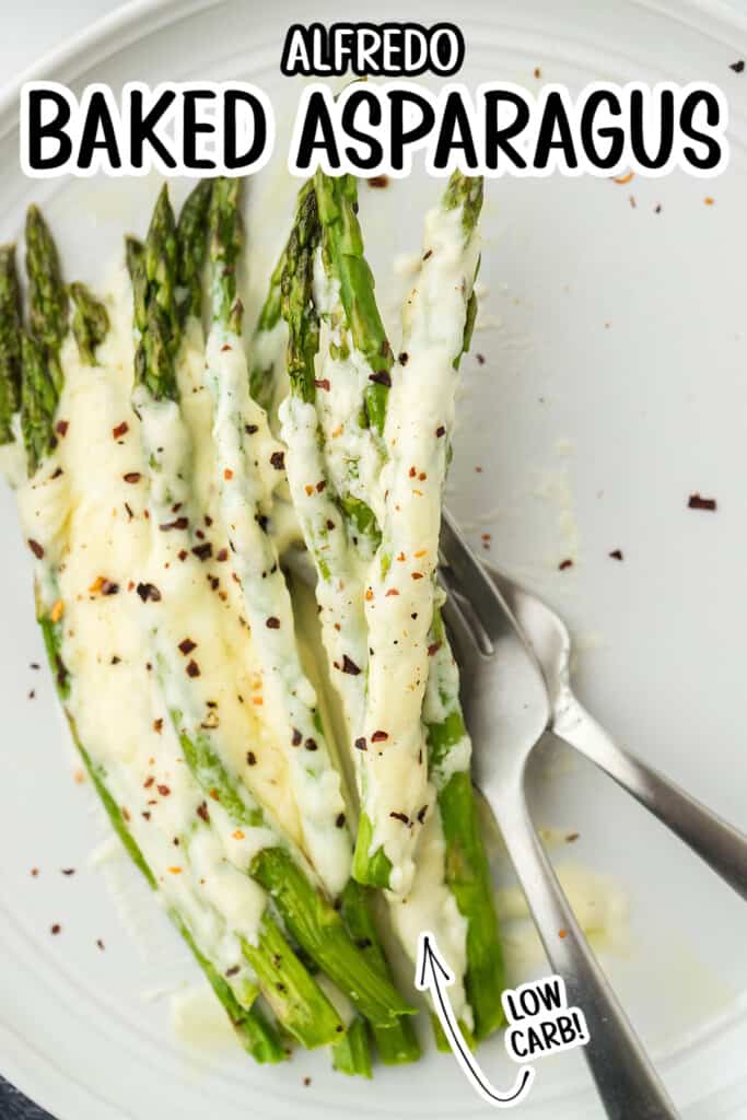 Asparagus on white plate.