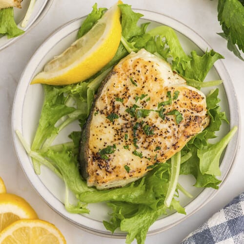 Pan Seared Halibut Steaks | That Low Carb Life