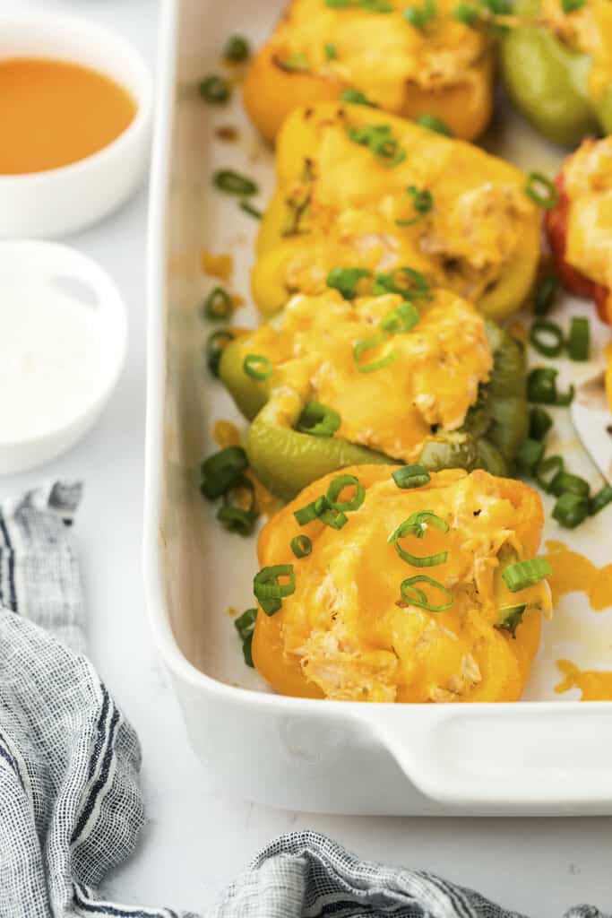 Keto Buffalo Chicken Stuffed Peppers | That Low Carb Life