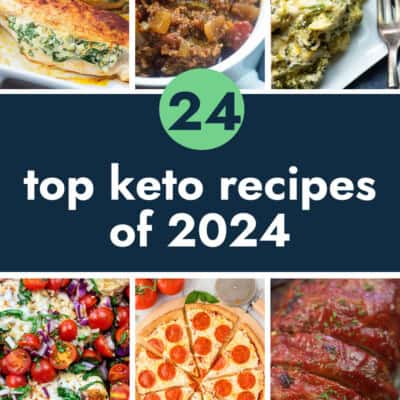 Collage of keto recipe images.