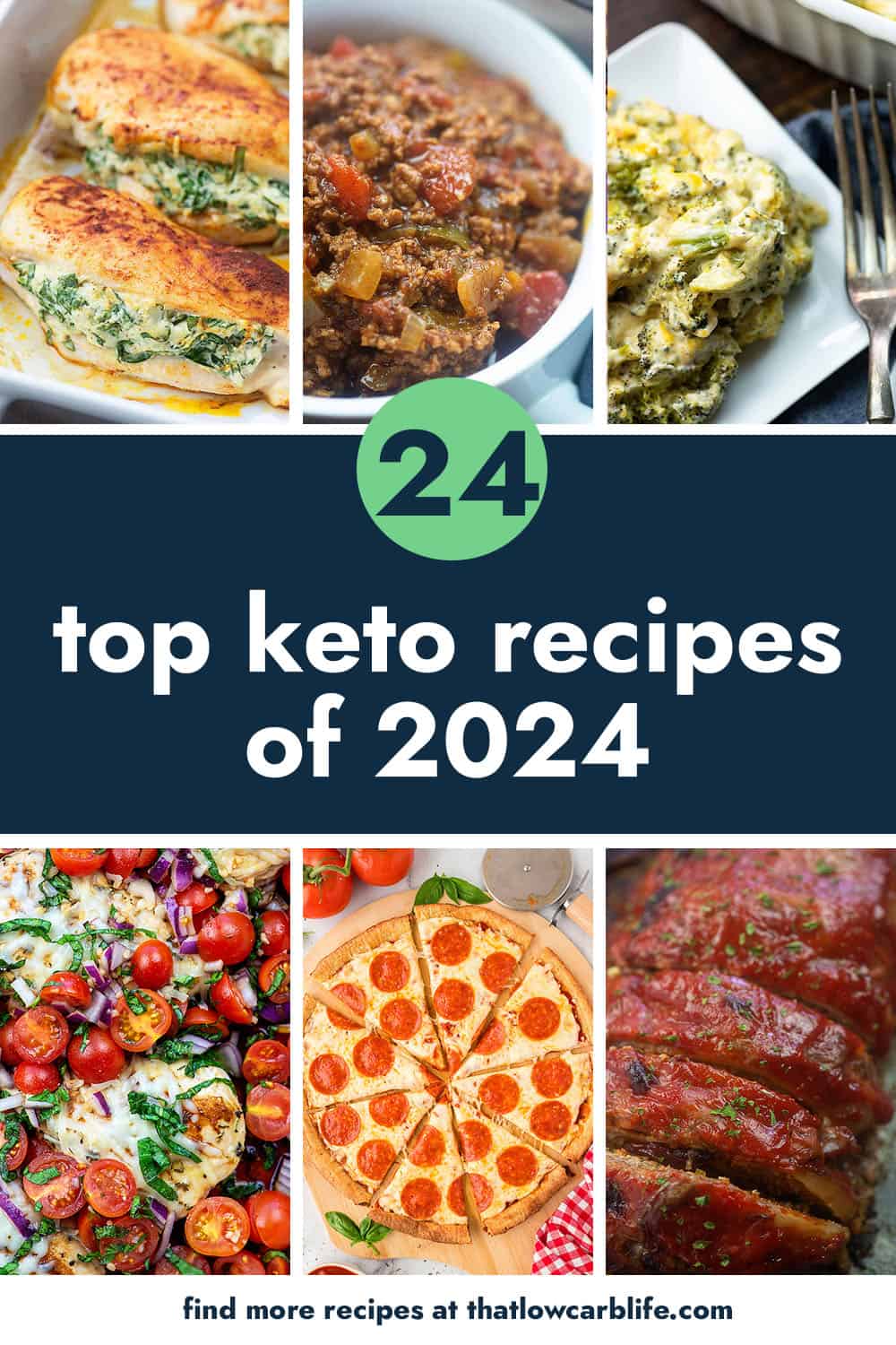 Collage of keto recipe images.