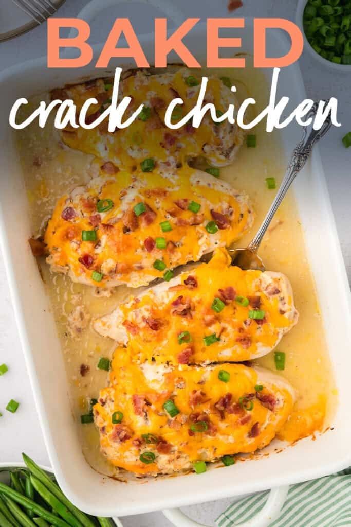 crack chicken in baking dish.
