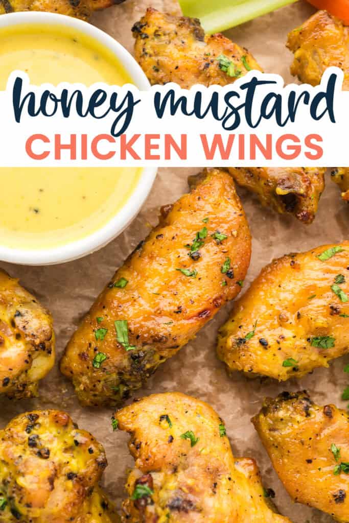 Low carb honey mustard wings on plate.