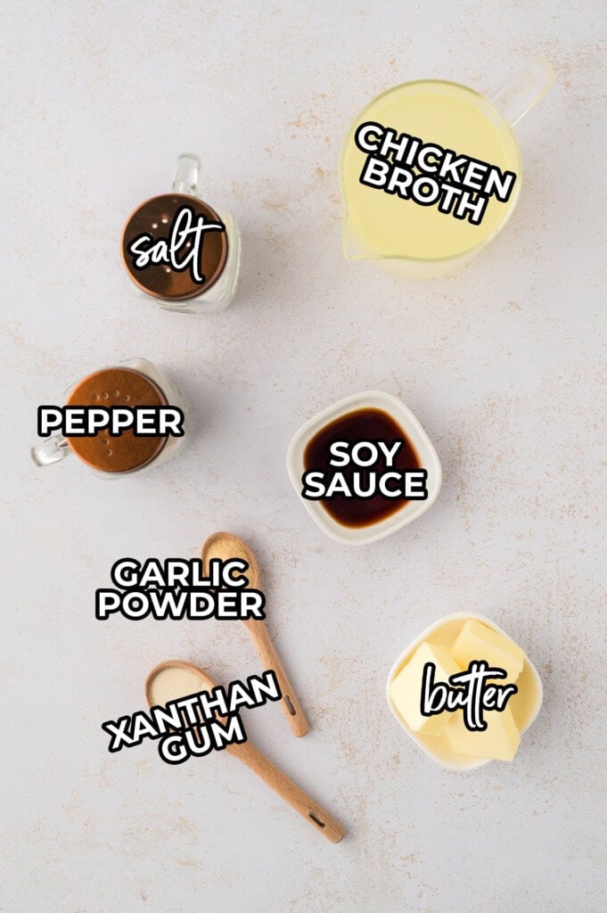 Ingredients for keto gravy.