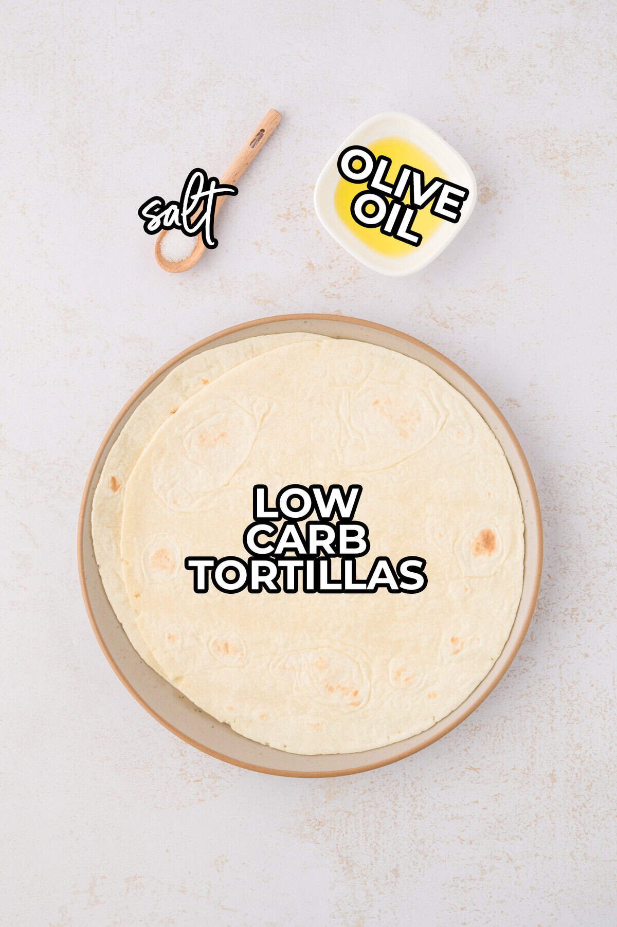 Ingredients for making keto tortilla chips.