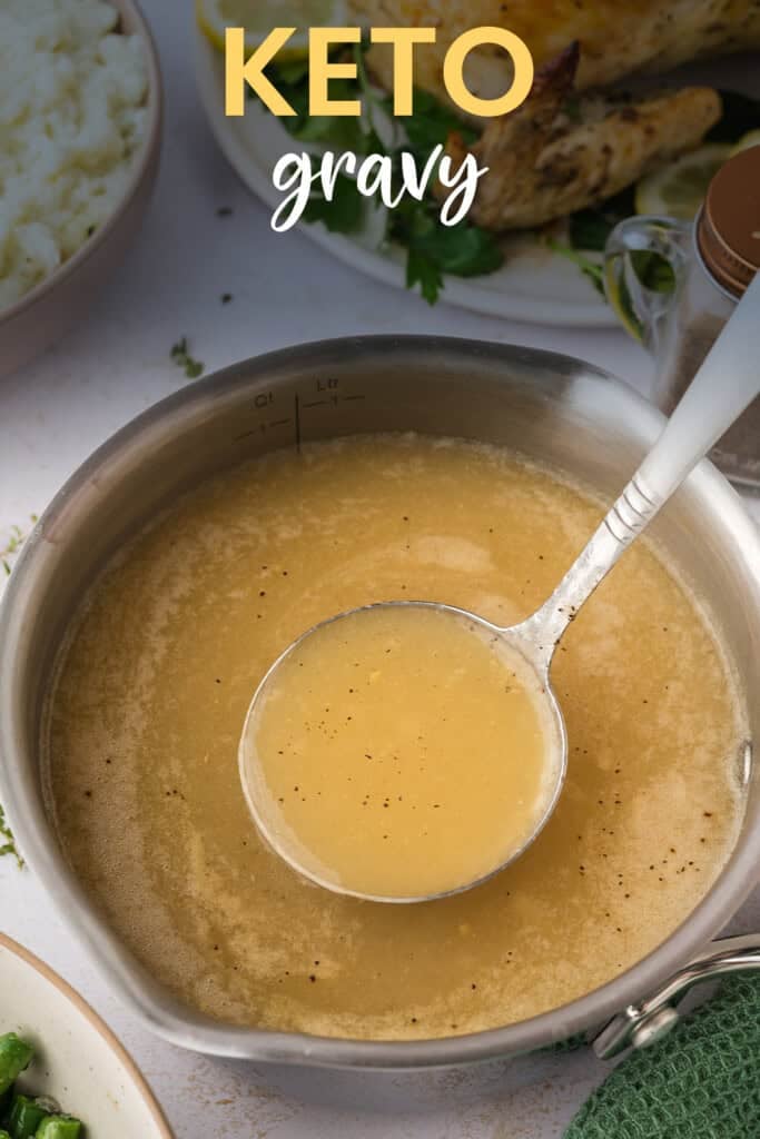 Pot full of low carb gravy recipe.