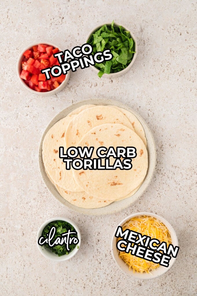 Ingredients for making baked chicken tacos.