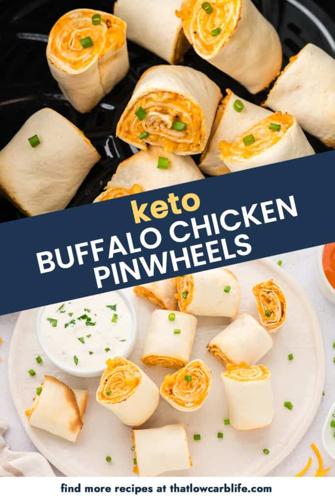 Collage of chicken pinwheel images.